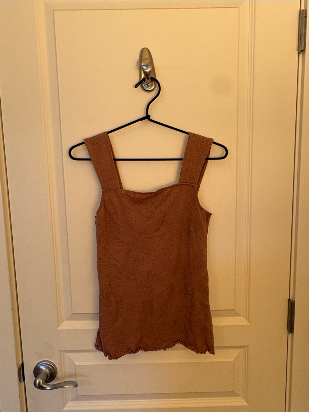 Dusty Rose Square-Neck Tank Top with Wide Straps